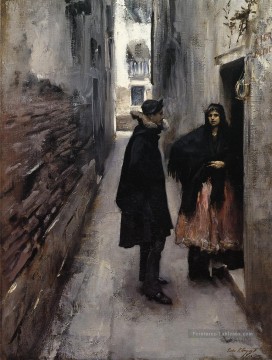 John Singer Sargent œuvres - Une rue à Venise John Singer Sargent